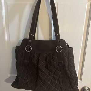 Vera Bradley Elegant Brown Quilted Tote Bag
